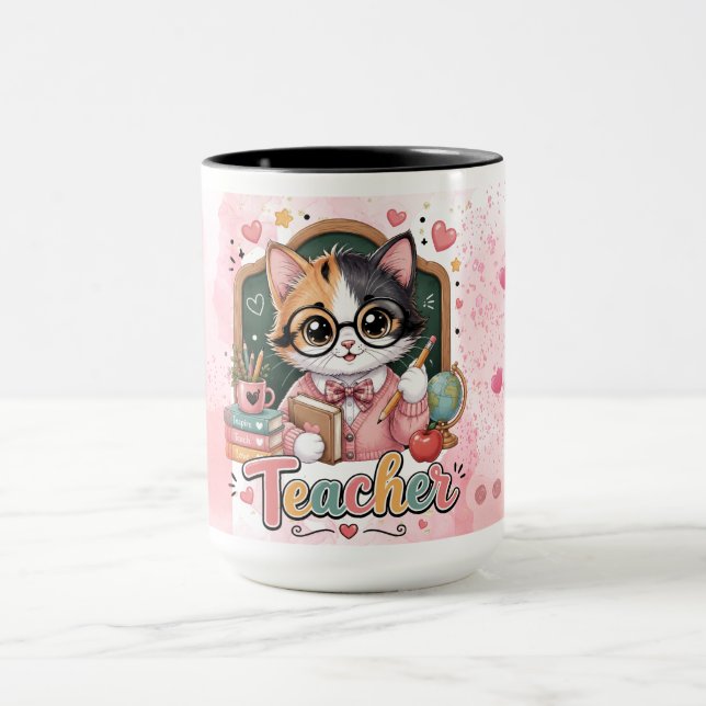 Cute Cat Teacher  Gift  Mug (Center)