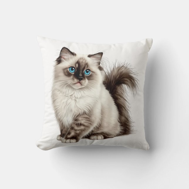 Cute Cat Tee Cat Mum Cat Dad Cushion (Front)