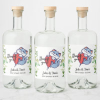 Cute Cat Thank You Baby Shower Liquor Bottle Label