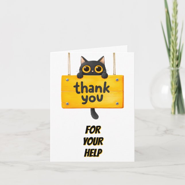 Cute Cat Thank You Card (Front)