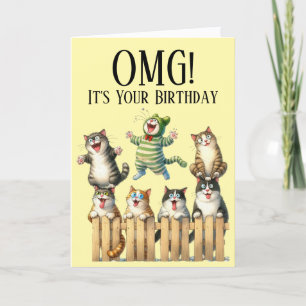 Cute Cat Theme Birthday Card