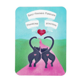 Cute Cat-Themed Personalised Friend Valentine Magnet
