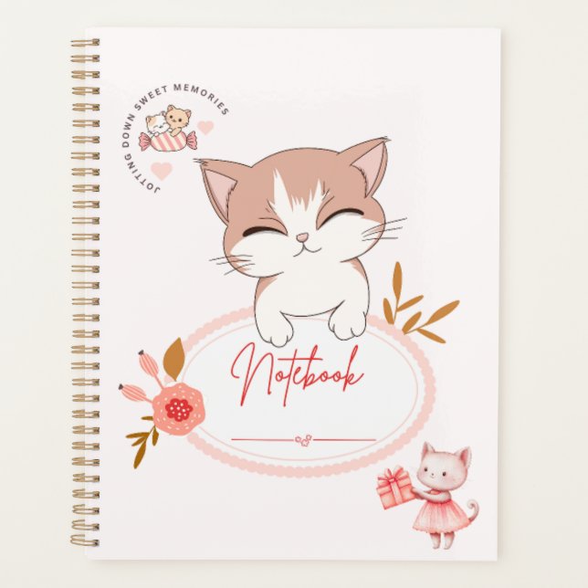Cute cat to do with note books  planner (Front)