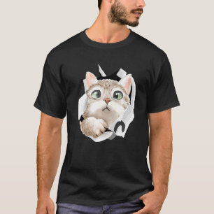 Cute Cat Torn Cloth   Cat T-Shirt