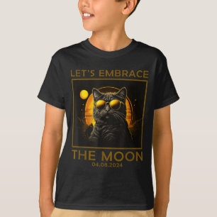 Cute Cat Total Solar Eclipse Embrace T-Shirt