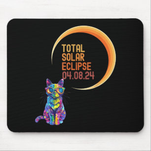 Cute Cat Total Solar Eclipse Usa Mouse Pad