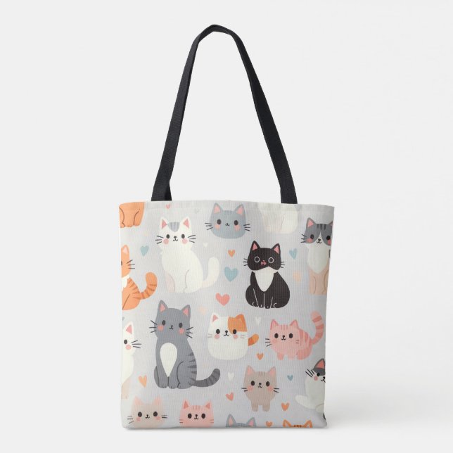 cute cat tote bag (Back)