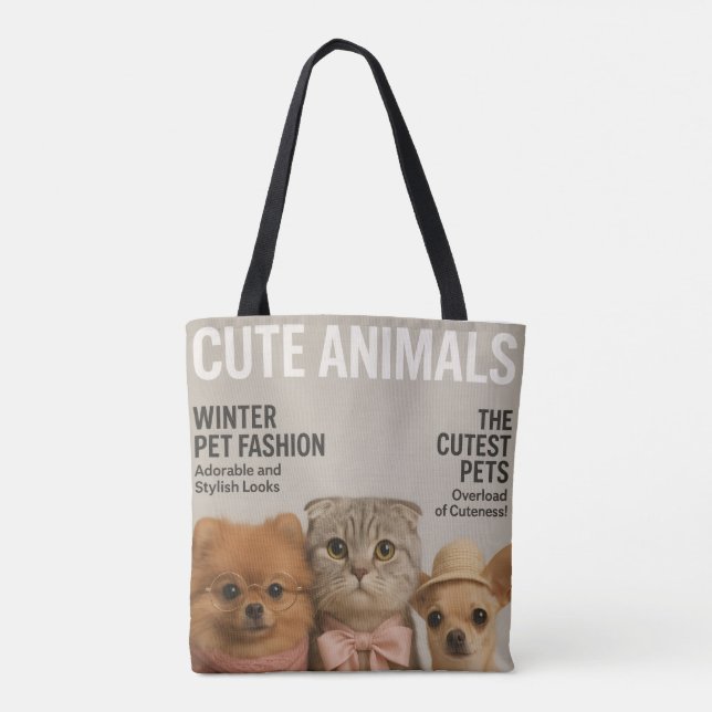 cute cat tote bag (Back)