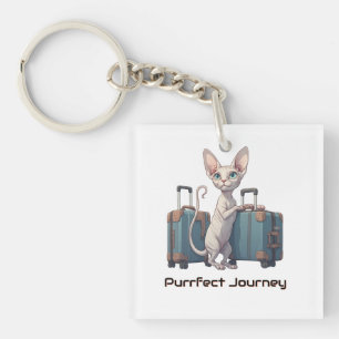 Cute Cat Traveler – Gift for Cat Lovers Key Ring