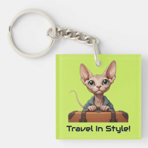 Cute Cat Traveler – Gift for Cat Lovers Key Ring