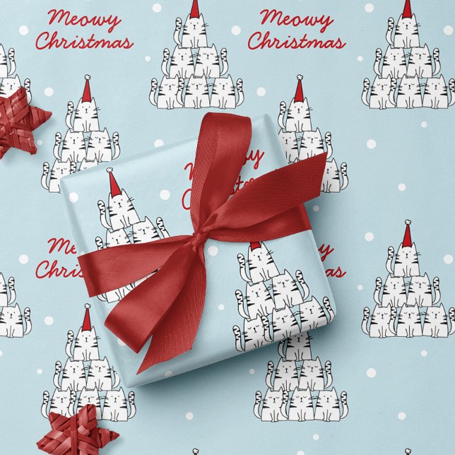Cute Cat Tree Christmas Wrapping Paper (Creator Uploaded)