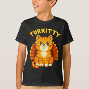 Cute Cat Turkey Funny Thanksgiving For Men Women K T-Shirt