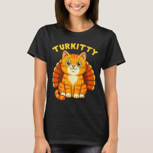 Cute Cat Turkey Funny Thanksgiving For Men Women K T-Shirt