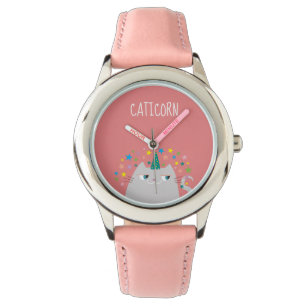 Cute Cat Unicorn Pink Watch