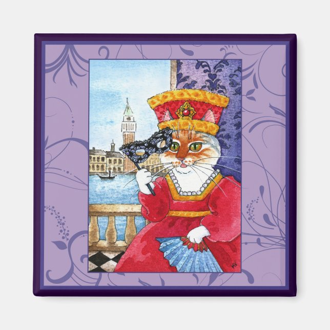 Cute cat, Venice Carnival costume Magnet (Front)