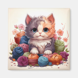 Cute cat vintage magnet