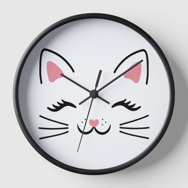Cute Cat Wall Clock (Front)