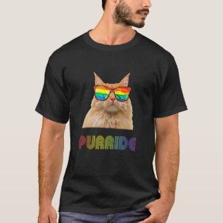 Cute Cat Wear Sunglass Gay Pride Women Men Lgb Cat T-Shirt