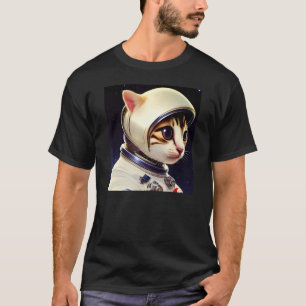 Cute Cat Wearing an Astronaut Helmet for Cat & Fel T-Shirt