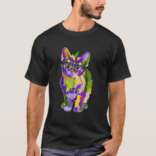 Cute Cat Wearing Carnival Mask Mardi Gras Cat Love T-Shirt