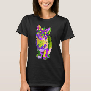 Cute Cat Wearing Carnival Mask Mardi Gras Cat T-Shirt