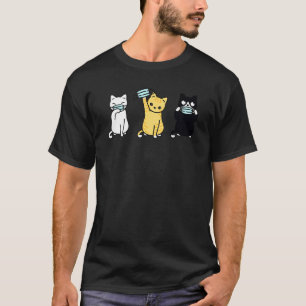 Cute Cat Wearing Face Mask Cute Adorable Kitten T-Shirt