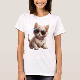 cute cat wearing sunglasses, funny cat T-Shirt