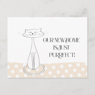 Cute Cat We've Moved New Address Postcard