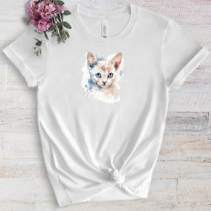 Cute cat white watercolor T-Shirt