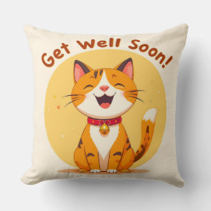 Cute Cat wish Get Well Soon Cheerful Comfort Gift Cushion