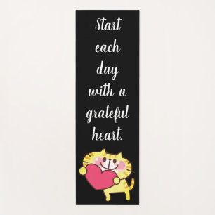 Cute Cat With A Heart Yoga Mat