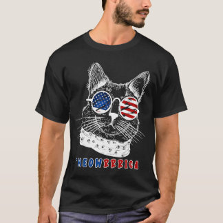Cute Cat with american sunglasses Moewrrica  2 T-Shirt