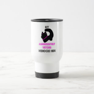 Cute cat with attitude travel mug