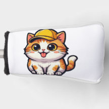 Cute Cat with Baseball Cap Golf Club Head Co