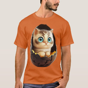 Cute Cat with big eyes in the egg 2 T-Shirt