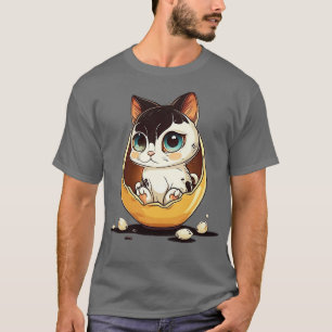 Cute Cat with big eyes in the egg T-Shirt