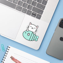 Cute Cat with Blue Fish