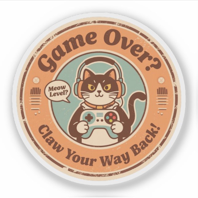 Cute Cat with Controller & Headphones Gamer  (Front)