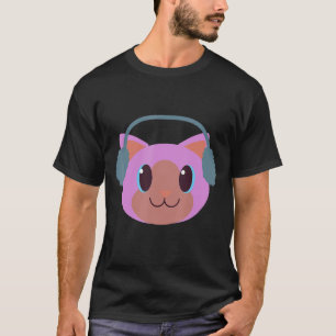 Cute Cat With Ear Muffs Warmers Winter Vacation Sn T-Shirt