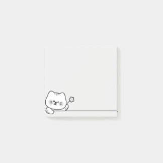 Cute Cat with Flower Post-it Notes