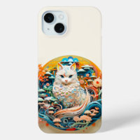 Cute Cat with flowers Paper Cutout