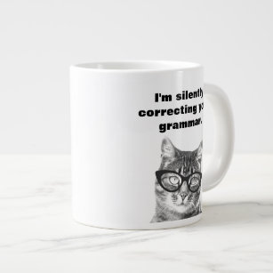 Cute cat with funny quote extra large jumbo mug