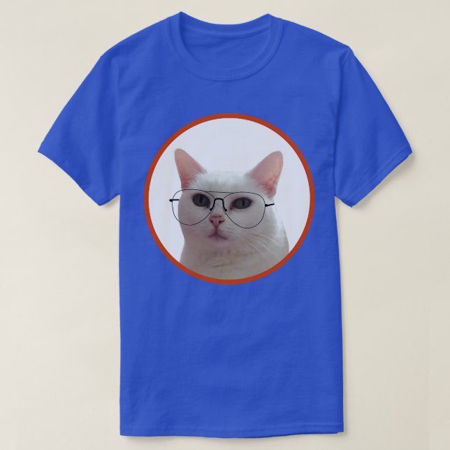 Cute Cat With Glasses 1 T-Shirt (Design Front)