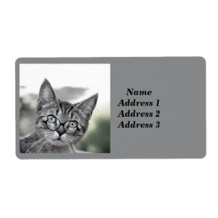 Cute Cat with Glasses Address Label