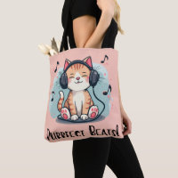 Cute Cat with Headphones Kawaii Music Lover Art
