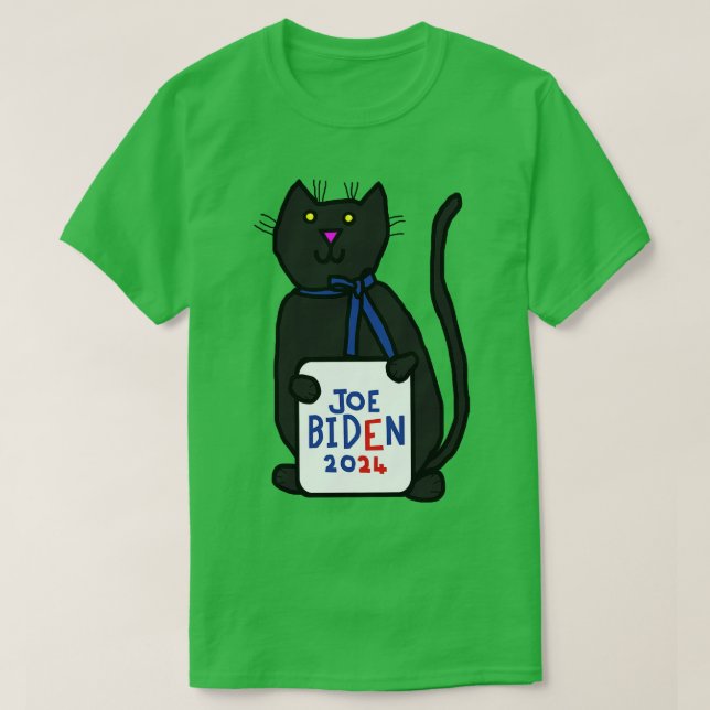 Cute Cat with Joe 2024 Sign T-Shirt (Design Front)