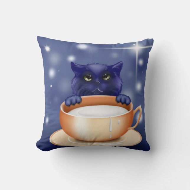 Cute Cat With Milk Cushion (Front)