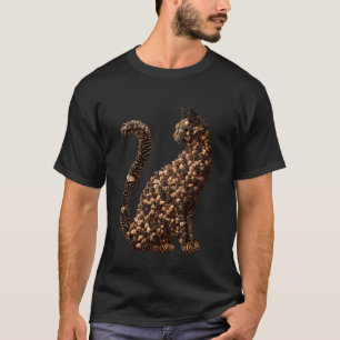 Cute Cat with Pinecones Rustic Autumn Animal Fall T-Shirt