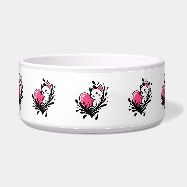 Cute Cat With Pink Heart Splash (Front)