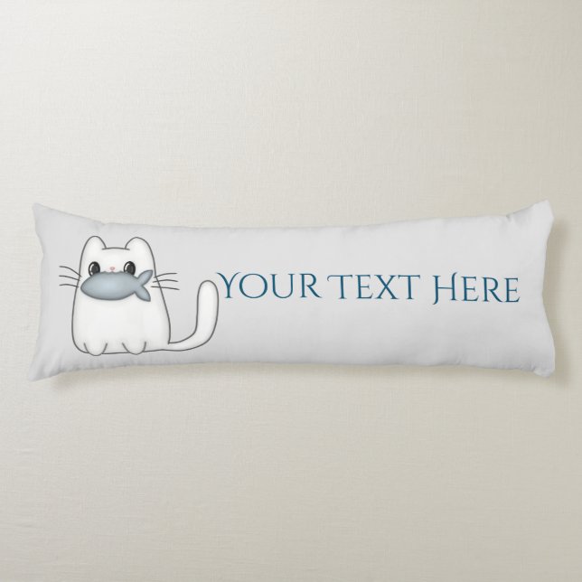 Cute Cat with Prize Fish Body Cushion (Front)